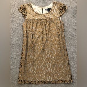 INC gold baby doll dress, Size 8